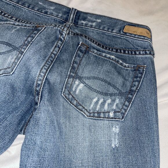 Vintage Y2K Abercrombie & Fitch Low Rise Bootcut Distressed Jeans Sz 2 Short - Picture 11 of 11